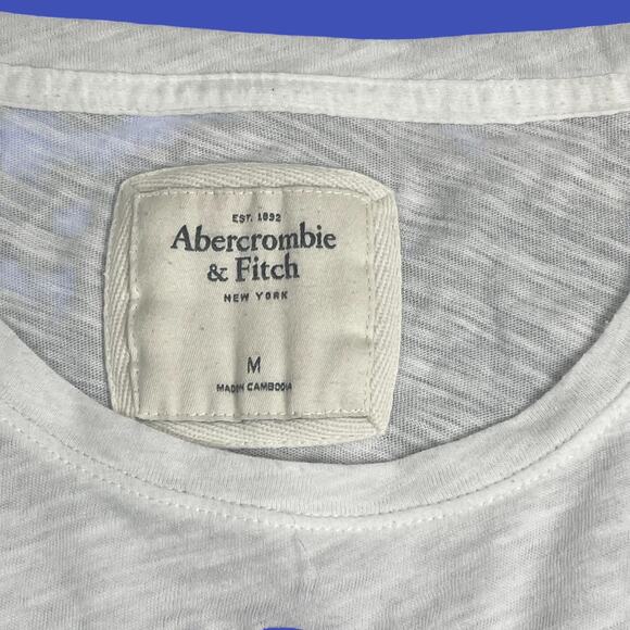 VTG 90s Y2K Abercrombie & Fitch Thin Burn Out T Shirt Women Sz M White 92 Sequin - Picture 3 of 6